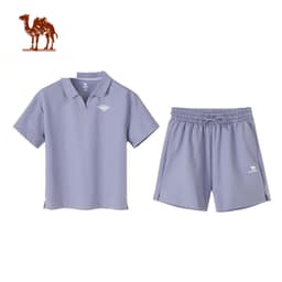 Thumbnail Bộ đồ thể thao CAMEL CROWN dành cho nữ Polo tay ngắn Top American Ve áo thun Quần Short Bộ đồ hai mảnh 1