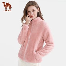 Thumbnail Áo khoác CAMEL CROWN bằng lông cừu nhung giữ ấm khi đi ra ngoài tay dài mùa thu cho nữ 1