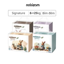 Thumbnail Tã/Bỉm Đêm NABIZAM Signature Nội Địa Hàn, Mềm Mại, Siêu Thấm Hút Size L30/XL26/2XL22/3XL20 Cho Bé 8-25k 1