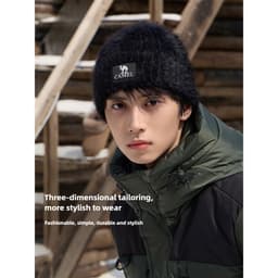 Thumbnail Camel CROWN Lông Dệt Kim Mũ Nữ Giả Lông chồn Chống Lạnh Bịt Tai Dày Mũ Ấm Áp 3