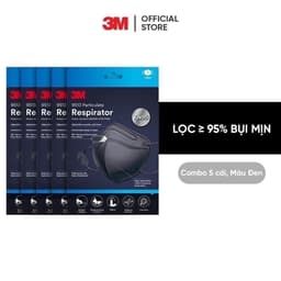 Thumbnail Khẩu trang 3M™, đạt tiêu chuẩn KN95, trắng/ đen, Ngăn ngừa bụi mịn, mầm bệnh trong không khí, khói bụi,... 2