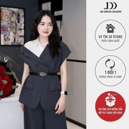 Thumbnail Set Áo Blazer tay chồm 5B02.2502K, Quần ống suông thêu túi cơi 3P02.2502K, set đồ công sở thanh lịch trẻ trung thiết kế 1