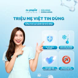 Thumbnail Khăn Hạ Sốt Dr.Papie 3mo+ Hạ sốt Vật lý Chuẩn Nhi Khoa, Ngăn Ngừa Co Giật Cho Bé Hộp 5 Gói x 5 Khăn/Gói 3