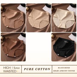 Thumbnail Fallsweet Combo5 Nữ 100% Cotton Quần Đùi Cao Cấp Thoáng Khí Kích Thước Lớn Quần Lót Mềm Mại Comfot Quần Lót 4