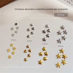 Thumbnail Trang Sức Móng Tay Trang Trí Móng Tay Giáng Sinh Ngôi Sao Năm Cánh Móng Tay Nghệ Thuật Trang Sức Vàng Mini Đinh Tán Kim Loại Ngôi Sao Đồng Mảnh Móng Tay Trang Sức Có Thể Đeo Được Phụ Kiện Móng Tay 2