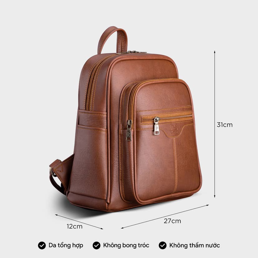 Ảnh Balo Lata (Thời trang nữ tiện lợi cỡ lớn - Balo da BAL40) 2