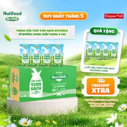 Thumbnail Thùng Sữa Tươi Tươi Sạch NutiMilk Có Đường 110ml (Hộp 110ml x 48) 1