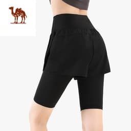 Thumbnail CAMEL CROWN Nữ Giả Hai Mảnh Nhanh Khô Tập Yoga Thể Thao Quần Short Co Giãn Ngoài Quần bó sát 1