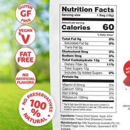 Thumbnail Táo sấy giòn vị Dâu Tây Gina’s Table Úc 18g - Bổ sung vitamin C - Ăn vặt văn phòng - Trái cây sấy Úc 4