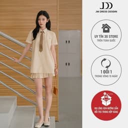 Thumbnail Set đồ Áo sơ mi cổ đức dáng suông túi ốp 2S12.2503K, Chân váy poplin xếp ly 4S12.2503K, set sơ mi chân váy xếp ly JM 1