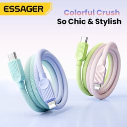 Thumbnail Essager PD 29W Cáp dữ liệu sạc nhanh USB-C sang L Cáp bện hai màu một dây 4