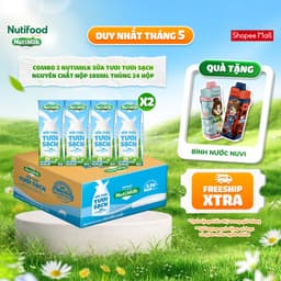 Thumbnail Combo 2 NutiMilk Sữa Tươi Tươi Sạch Hộp 180ml Thùng 24 Hộp (180ml x 24 hộp) 2