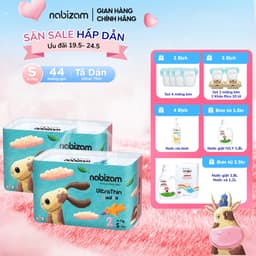 Thumbnail Combo 2 Bịch Bỉm Dán NABIZAM UltraThin Nội Địa Hàn 3 Lớp Siêu Mỏng Size S Cho Bé Từ 4-7kg, 44 Miếng/Bịch 1