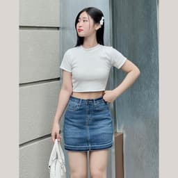 Thumbnail TTTHAO - Chân váy jeans VNXK chất vải cotton co giãn cao cấp J4 - Cam kết không ưng trả hàng hoàn tiền 4