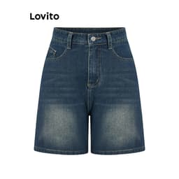 Thumbnail Live Hosts' pick - Quần Short Jean Cạp Cao Denim Có Túi Màu Trơn LNA19020 4