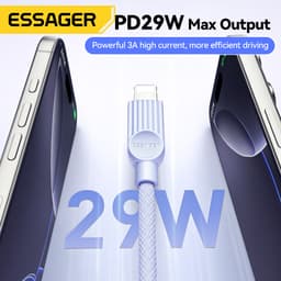 Thumbnail Essager PD 29W Cáp dữ liệu sạc nhanh USB-C sang L Cáp bện hai màu một dây 2