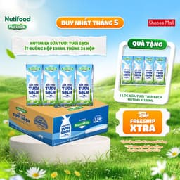 Thumbnail NutiMilk Sữa Tươi Tươi Sạch Hộp 180ml Thùng 24 Hộp (180ml x 24 hộp) 1