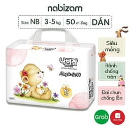 Thumbnail Tã/Bỉm Dán NABIZAM Magic Soft Cao Cấp Từ Sợi Bông Được Tuyển Chọn An Toàn Cho Bé Size NB Cho Bé Từ 3-5kg, 50 Miếng/Bịch 2