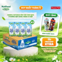 Thumbnail Combo 2 NutiMilk Sữa Tươi Tươi Sạch Hộp 180ml Thùng 24 Hộp (180ml x 24 hộp) 1