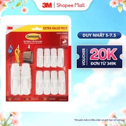 Thumbnail Combo 10 Móc dán tường 3M™ Command™, 17008EXVP, độ bền cao, bám cực chắc, chịu lực 2.2kg, Dùng sắp xếp nhà cửa 1