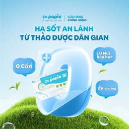 Thumbnail Khăn Hạ Sốt Dr.Papie 3mo+ Hạ sốt Vật lý Chuẩn Nhi Khoa, Ngăn Ngừa Co Giật Cho Bé Hộp 5 Gói x 5 Khăn/Gói 2