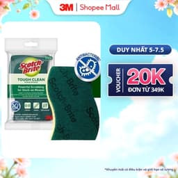 Thumbnail Cước rửa chén 3M™ Scotch-Brite®, kháng khuẩn, 2 mặt chống trầy, gói 3 miếng, xanh/ hồng, Làm sạch các vết bẩn cứng đầu 1