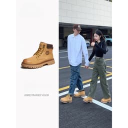Thumbnail CAMEL CROWN Martin Boots Nam Thu Đông Plus Nhung Giày bốt màu vàng Giày đi làm ngoài trời 4