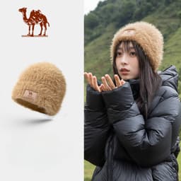 Thumbnail Camel CROWN Lông Dệt Kim Mũ Nữ Giả Lông chồn Chống Lạnh Bịt Tai Dày Mũ Ấm Áp 1