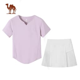 Thumbnail Camel CROWN Thể thao Cổ chữ V Quần vợt ngắn tay Áo thun nữ khô nhanh thoáng khí 1