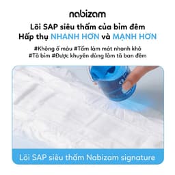 Thumbnail Tã/Bỉm Đêm NABIZAM Signature Summer Đai Chun Cao Cấp, Mỏng Mềm, Siêu Thấm Hút Size Cho Bé 8-22kg 4