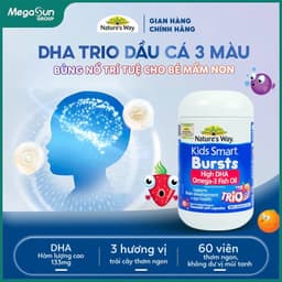 Thumbnail Viên Nhai Dầu Cá Ba Màu Nature's Way Omega-3 Fish Oil Trio Hỗ Trợ Tốt Cho Não Bộ Và Mắt Cho Bé 60 Viên 2