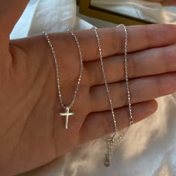 Thumbnail 17km Đơn Giản Chữ Thập Mặt Dây Chuyền Vòng Cổ Sáng Hai Lớp Vàng Bạc Dây Chuyền Choker Cho Nữ Trang Sức Phụ Kiện 2