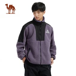 Thumbnail Áo khoác lông cừu cổ đứng dày dặn CAMEL CROWN dành cho nam Áo khoác lông cừu chống tĩnh điện 1