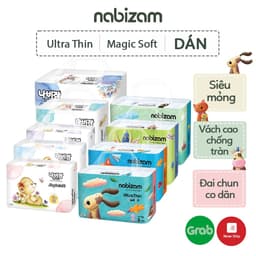 Thumbnail Tã/Bỉm Dán NABIZAM Cao Cấp Mỏng Nhẹ, Khô Thoáng Chống Tràn Phù Hợp Dùng Ban Ngày, Đủ Size Từ 4-15kg, 32-50 Miếng/Bịch 1