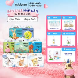 Thumbnail Combo Tã/Bỉm Dán/Quần NABIZAM Êm Mỏng Vượt Trội Chống Tràn Tối Đa Cho Bé Từ 3kg Đến 25kg 20-50 Miếng/Bịch 1