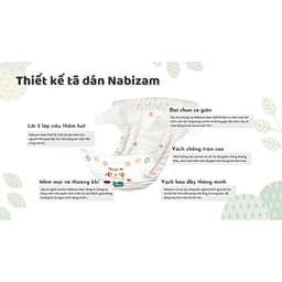 Thumbnail Combo 2 Bịch Bỉm Dán NABIZAM UltraThin Nội Địa Hàn 3 Lớp Siêu Mỏng Size S Cho Bé Từ 4-7kg, 44 Miếng/Bịch 3
