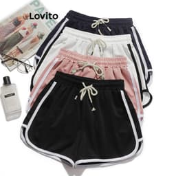 Thumbnail Lovito - Quần Short Thể Thao Nữ Phối Viền Tương Phản LNL47151 1