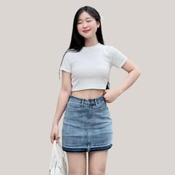 Thumbnail TTTHAO - Chân váy jeans VNXK chất vải cotton co giãn cao cấp J4 - Cam kết không ưng trả hàng hoàn tiền 2