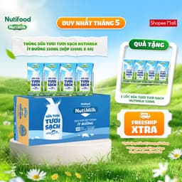 Thumbnail Thùng Sữa Tươi Tươi Sạch NutiMilk Ít Đường 110ml (Hộp 110ml x 48) 1