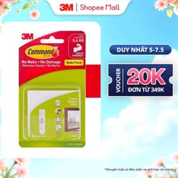Thumbnail Bộ 8 Miếng dán treo tranh 3M™ Command™, 17206, độ bền cao, bám cực chắc, tải trọng 5.4kg, Dùng treo tranh 1