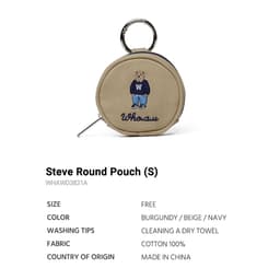 Thumbnail Móc khóa WHO.A.U WHAWD3831A túi mini dây kéo Steve Round Pouch 100% Cotton 4