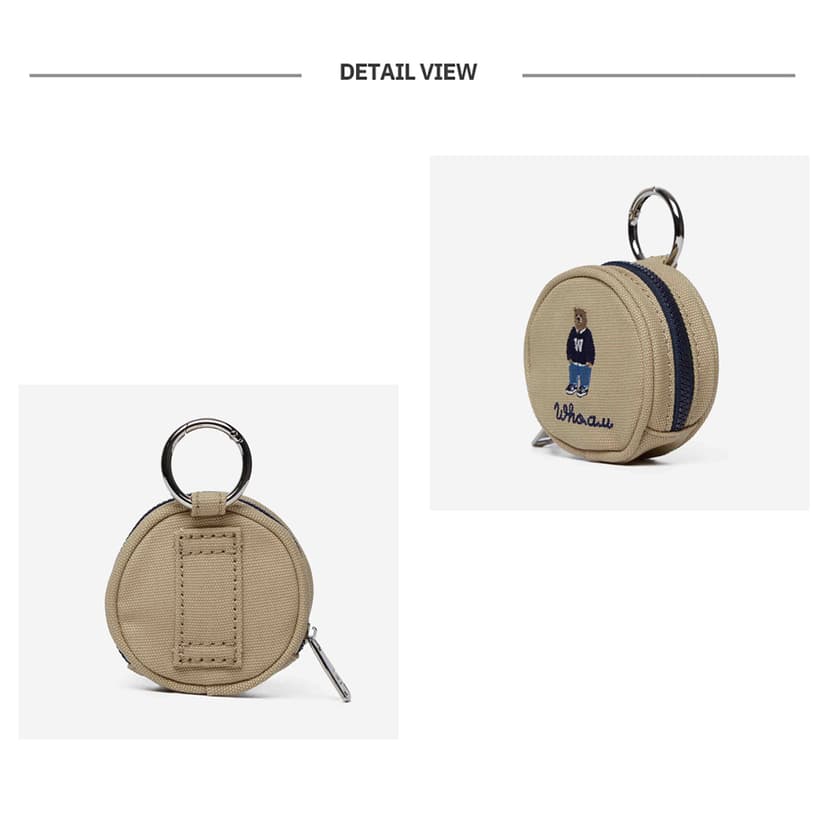 Ảnh Móc khóa WHO.A.U WHAWD3831A túi mini dây kéo Steve Round Pouch 100% Cotton 2