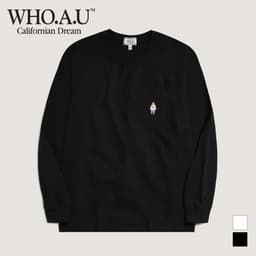 Thumbnail Áo Thun Steve Embroidered Pocket Long Sleeve T-Shirt Unisex Style | WHLAD3822U 1