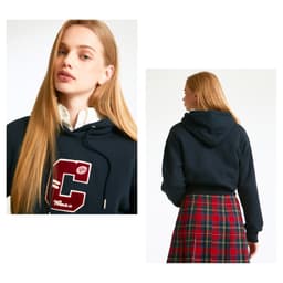 Thumbnail Áo Hoodie WHO.A.U WHMHD4T22F Women's Boucle Cropped Hoodie Women Style (Fleece-lined) 2