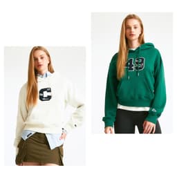 Thumbnail Áo Hoodie WHO.A.U WHMHD4T22F Women's Boucle Cropped Hoodie Women Style (Fleece-lined) 1