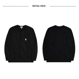Thumbnail Áo Thun Steve Embroidered Pocket Long Sleeve T-Shirt Unisex Style | WHLAD3822U 4