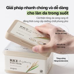 Thumbnail Mặt nạ hàng ngày dưỡng trắng da tinh chất gạo 30 miếng / Da sáng rạng rỡ / Làm sáng và nuôi dưỡng làn da khô / Rice Brightening Daily Mask 2