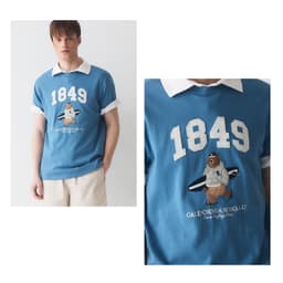 Thumbnail Áo Thun Steve Patch Short Sleeve T-shirt Unisex Style | WHRAE2353U 3