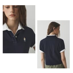 Thumbnail Áo Thun Polo Steve Crop Collar T-Shirt Women Style | WHHAE2421F / WHHAE3721F 2