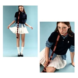 Thumbnail Áo Thun Polo Steve Crop Collar T-Shirt Women Style | WHHAE2421F / WHHAE3721F 3